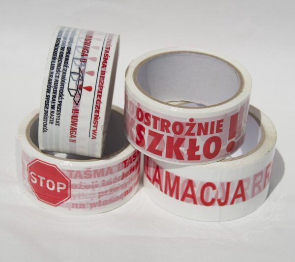 TAŚMA PAKOWA SAMOPRZYLEPNA ostrzegawcza
